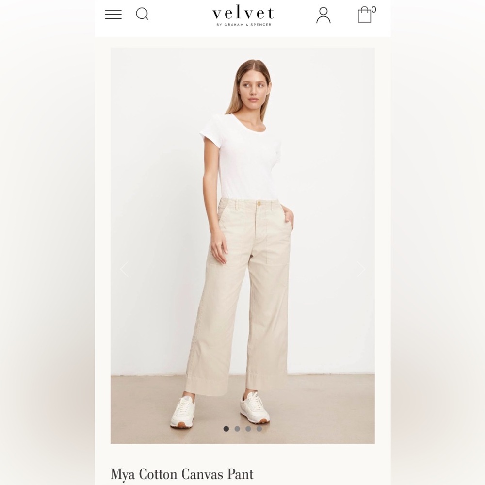 Mya Cotton Canvas Pant in Sand